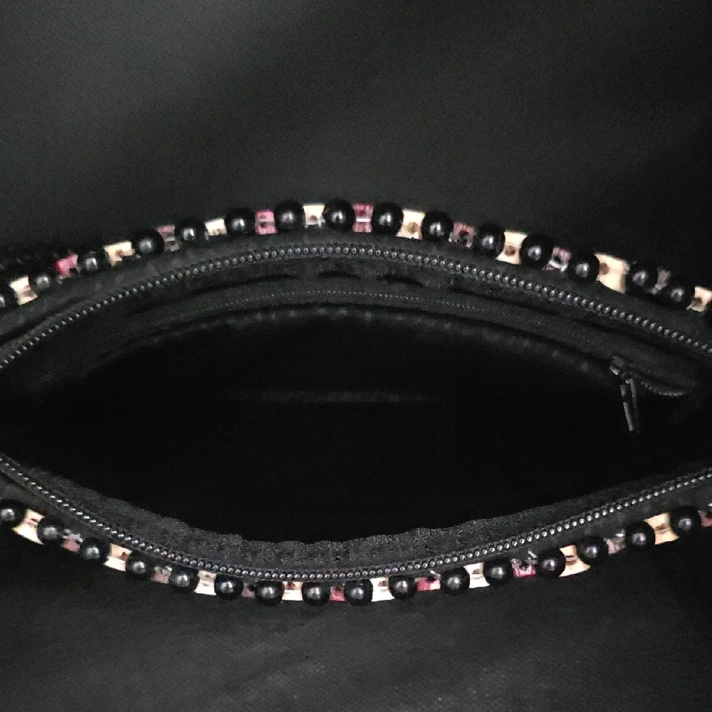 African Wooden Square Crossbody Purse in Natural and Burgundy - Picture 6 of 9